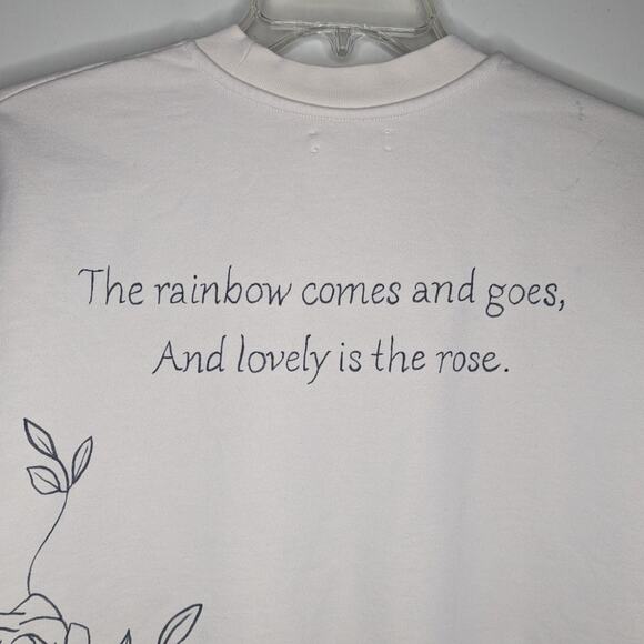 Custom Upcycled Hand-Drawn Pangaia Crewneck Sweatshirt in Off-White, Size Large - Picture 8 of 10